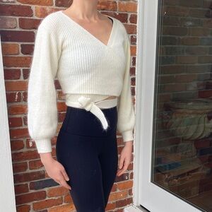 Verge Girl Cream V-Neck Sweater